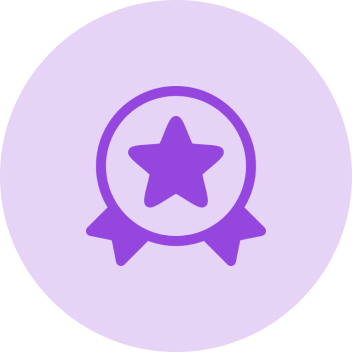 Purple award emblem with star
