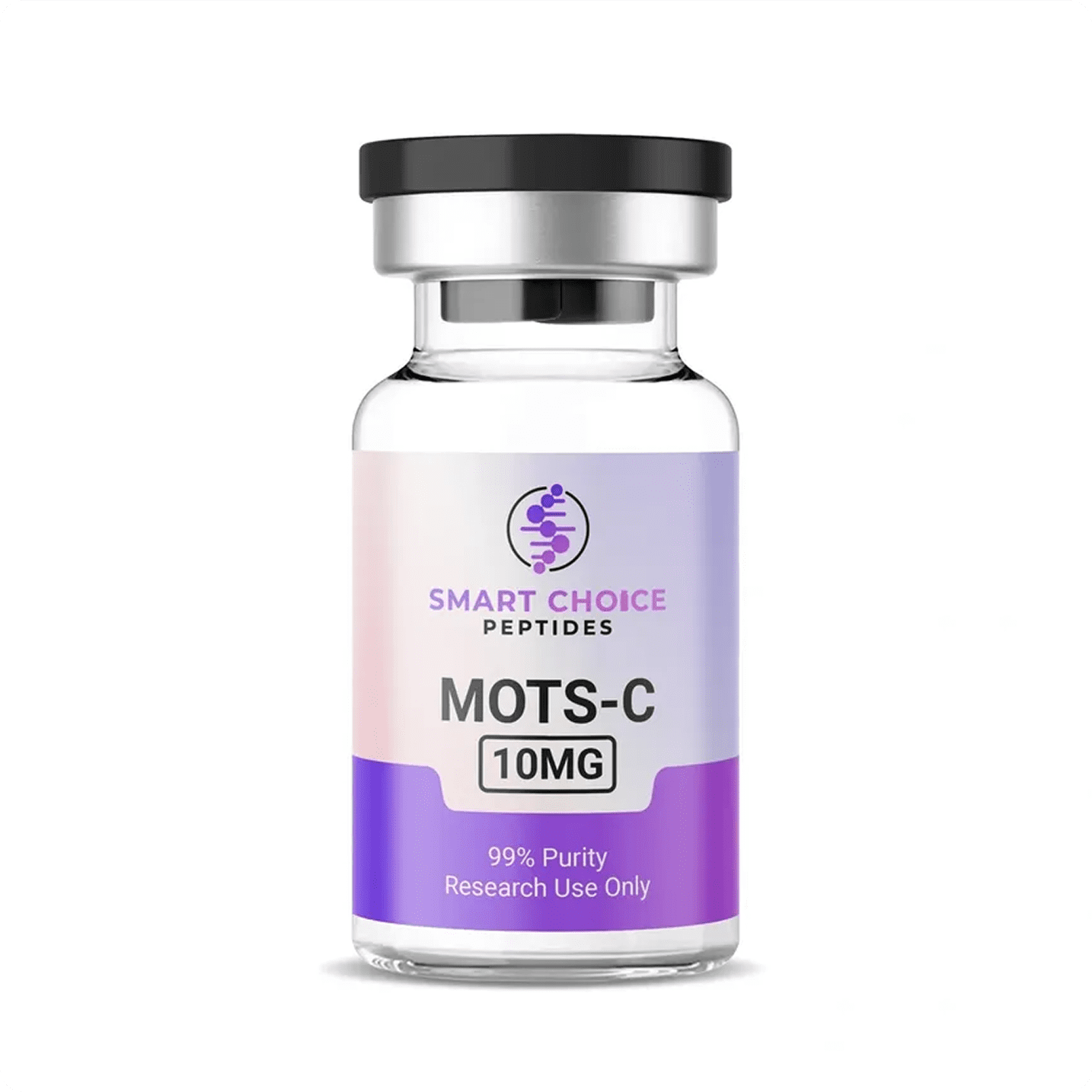 MOTS-C peptide bottle with purple label